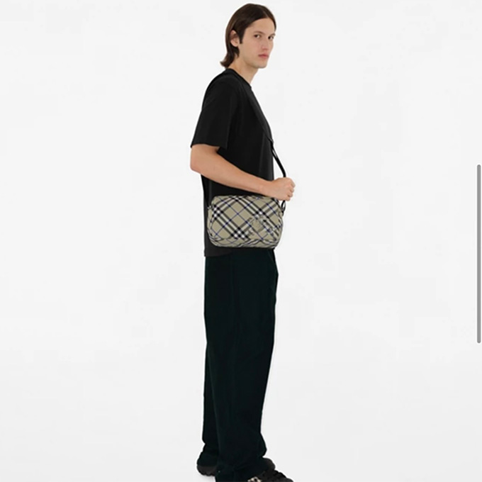 burberry ekd check fabric crossbody bag